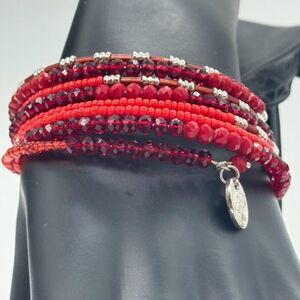 NWOT Red Beaded Wrap Around bracelet